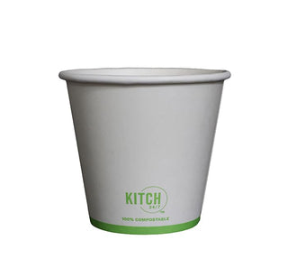 White Compostable Squat Paper Hot Cup by KITCH24/7 – 8.0 fluid_ounces, Paper, White, Pack of 1000, Model KC-SC08-90W