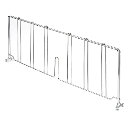 Wire Shelf Divider by Nexel – 21"W x 8"H, Silver, Silver Epoxy, Model AD821EP