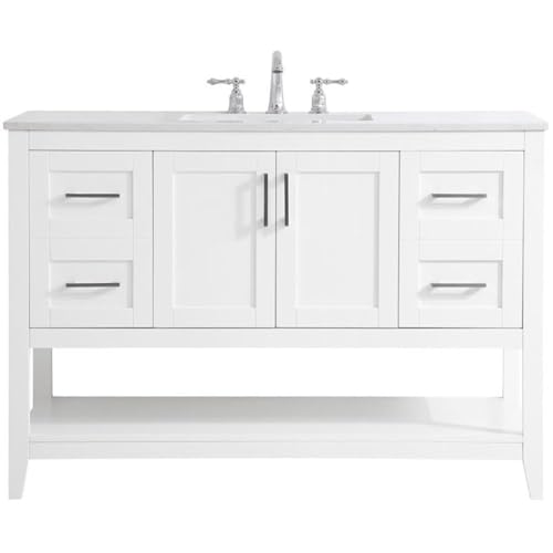 Elegant Decor 48" - Single / Brushed Nickel,white / Traditional Bathroom Vanities