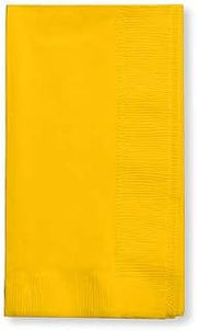 Creative Converting 271021 2 Ply 1/8 Fold Dinner Napkins Bulk School Bus Yellow 600 Counts