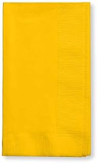 Creative Converting 271021 2 Ply 1/8 Fold Dinner Napkins Bulk School Bus Yellow 600 Counts