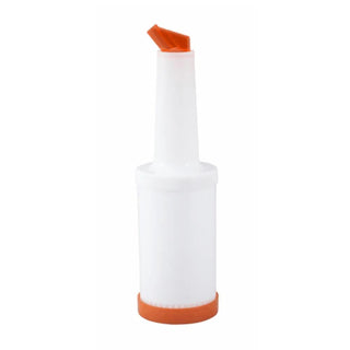 Orange Spout & Lid 1 Quart Liquor & Juice Multi Pourer-PPB-1O by Winco – one-size, 1.0 quarts, Plastic, White, orange
