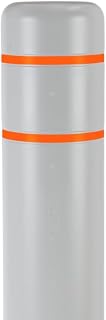 BollardGard 8" x 52" Bollard Cover Light Gray - Innoplast (Light Gray Orange Tape)