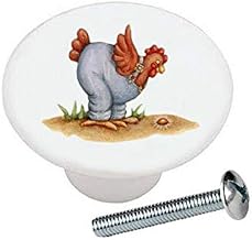 Chicken Henny Penny Kitchen Ceramic Dresser Drawer Pulls Cabinet Knobs