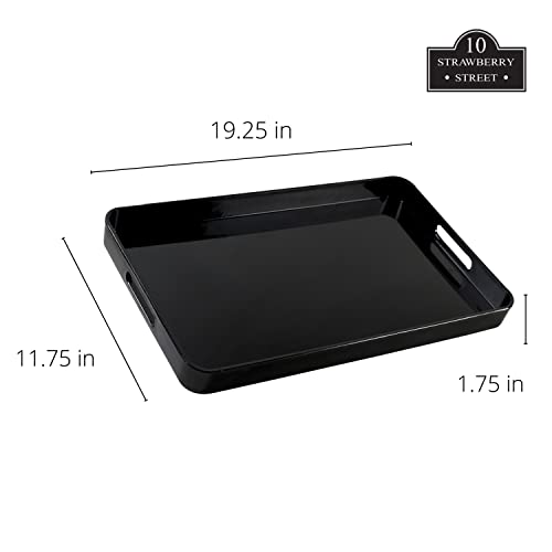 10 Strawberry Street Rectangle / 19.3" x 12" x 1.8" / Black Serving Trays