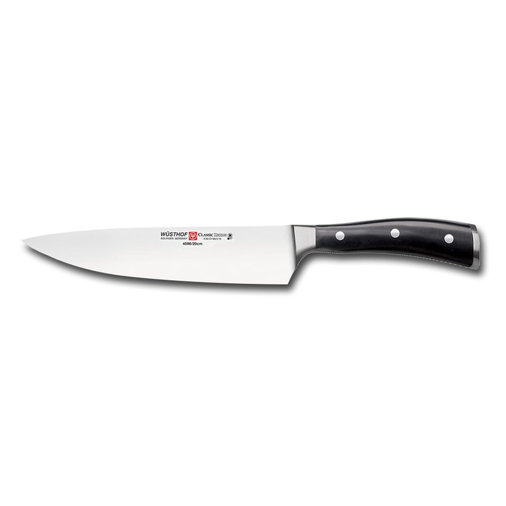 Classic IKON 8" Chef's Knife by Wüsthof – 8 Inch, Stainless Steel, Black, Model 4596/20