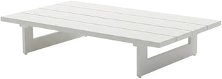 White Outdoor Patio Coffee Table, Contemporary Style, Weather-Resistant Finish, Sturdy Construction, Ideal for Outdoor Living Spaces