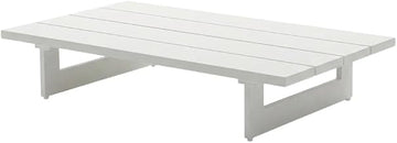 White Outdoor Patio Coffee Table, Contemporary Style, Weather-Resistant Finish, Sturdy Construction, Ideal for Outdoor Living Spaces