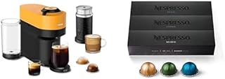 Nespresso Vertuo Pop+ Coffee and Espresso Maker by De'Longhi, Mango, with Aeroccino Milk Frother and Vertuo Line Capsules