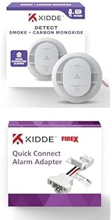 Hardwired Smoke & Carbon Monoxide Detector, 10-Year Battery Backup, and Kidde Adapter Bundle