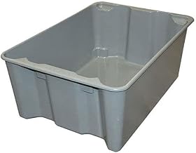 Molded Fiberglass Toteline Nest and Stack Tote - 25-1/4" x 18" x10" by MFG Tray – Polyester, Gray, Pack of 5, Model 7806085172