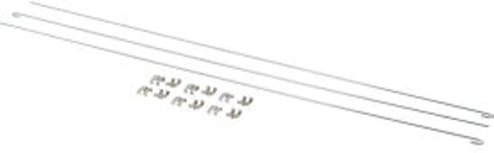 Nexel 60"L Rods & Clips (3 Rods, 12 Clips) For Solid Shelving Units, Chrome