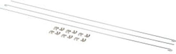 Nexel 60"L Rods & Clips (3 Rods, 12 Clips) For Solid Shelving Units, Chrome
