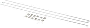Nexel 72"L Rods & Clips (3 Rods, 12 Clips) For Solid Shelving Units, Chrome