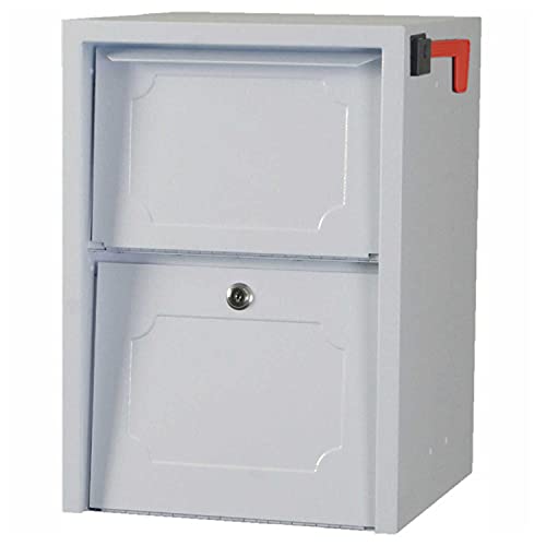 dVault White / 14"L x 14"W x 20"H / Industrial Wall-Mount Mailboxes