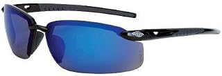 Radians 2968 Crossfire ES5 Premium Safety Eyewear, Blue Mirror Lens, Shiny Black Frame (Pack of 12)