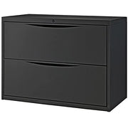 36" W Premium Lateral File Cabinet by Global Industrial – 36 inches (W) x 28 inches (H) x 18 inches (D), Alloy Steel, Black, Model LF-36-2D-BLACK
