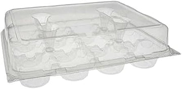 PACTIV Foodservice PETE Clear 12 Count Cupcake Clamshell Container, 64 Ounce Capacity - 115 per case.