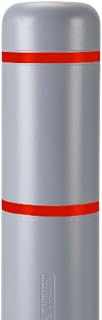 BollardGard 7" x 60" Bollard Cover Gray- Innoplast (Gray Red Tape)