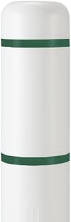 BollardGard 7" x 52" Bollard Cover White - Innoplast (White Green Tape)
