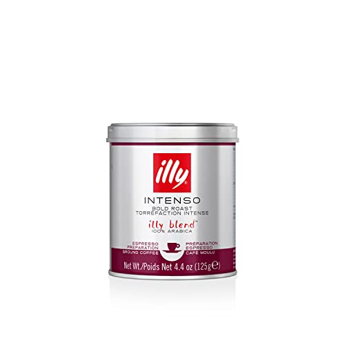 illy Classic Roast / 4.4 Ounce (Pack of 3) / Intenso Ground Espresso Bold Roast Roasted Coffee Beans