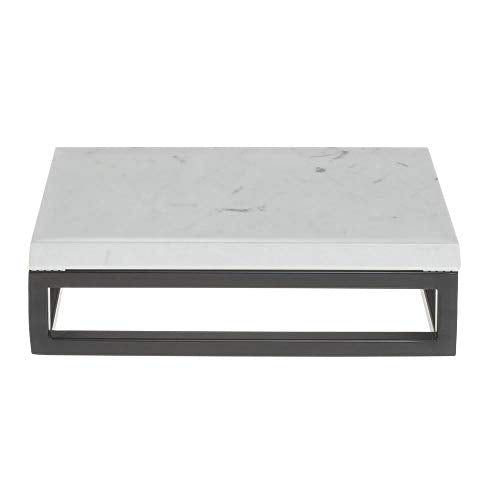 Black Display Riser with Marble Top - 3 1/5" H by HUBERT – Metal, Black, Model 39035+14683