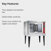 VULCAN Single Deck | Natural Gas / Silver / 7.4 cubic_feet Commercial Ovens