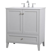 Elegant Decor 30" - Single / Brushed Nickel,grey / Traditional Bathroom Vanities