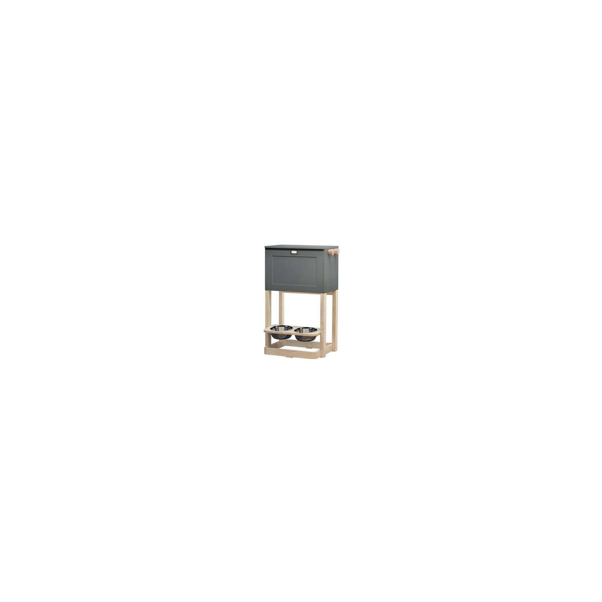 Pet Feeder Station by zoovilla – Wood, Gray, Model PTF0103922510