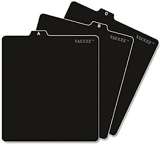 Vaultz A to Z CD and DVD Storage File Guides, 26 Guides per Box, Black (VZ01176) 2-Pack