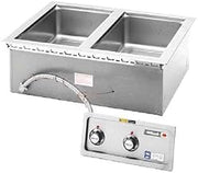 Wells MOD-200TDAF Top-Mount Built-In Electric Food Warmer with Wet/Dry Operation, Auto-Fill, (2) 12" x 20" Pan Opening with Drain & Thermostatic Controls