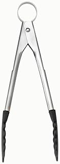 Cuisipro PICCOLO Stainless Steel 7 Inch Silicone Mini Tongs, Black