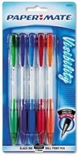 Paper Mate Visibility - Retractable Ballpoint Pen Medium Black 5 Card