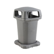 Outdoor Trash Can with Hinged Lid by Global Industrial – 60.0 gallons, Plastic, Gray, Model 732315