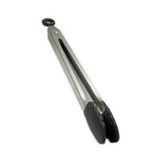 12" Silicone Tip Locking Tongs by Tablecraft – 12-Inch, Stainless Steel, Silver, Model 4012BK