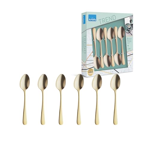Amefa Set of 6 mocha spoons / Gold / 12 cm Coffee & Espresso Spoons