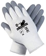 Memphis Glove Foam Nitrile Coated Gloves, Gray/White, Large, 12-Pair