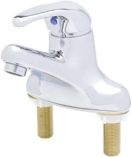 T&S Brass B-2711-FL Deck Mount Single Lever Faucet, Ceramic Cartridge, 2.2 GPM Aerator, 18" Flex Lines, 4"