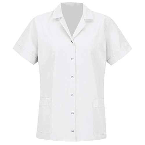 Red Kap 4X-Large / White / Gripper Front Short Sleeve Tunic Tunics