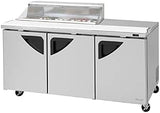 Turbo Air 3-Door Sandwich Salad Prep Table 23-CU.ft. TST-72SD-12S-N-CL