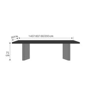 Mesa De Jantar Rock Plate Dining Table Modern Simple Rectangular Small Household Diner Table by JOYNOW – 200*80*75cm, One Color, Model 8524