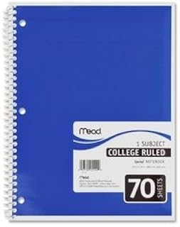 Mead Spiral Notebook, College-Ruled, 10.5 x 8-In., 70-Ct.