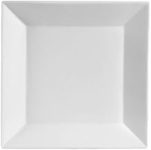 Yanco ML-110 10" Square Plate, Porcelain, Super White, Pack of 12