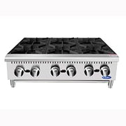 Atosa Commercial Countertop Hotplate, 6-Burner, Cast Iron Grates, Propane Gas, 36" (ACHP-6-LP)
