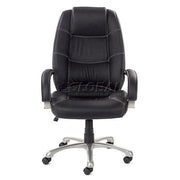 Saddle Stitched High Back Office Chair by Global Industrial – Leather, Black, Model 1609BPUE-BLACK