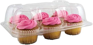 PACTIV RPET Clear 6 Count Cupcake Container with High Dome Lid, 64 Ounce Capacity - 125 per case.