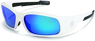 MCR Safety Crews SR128B Swagger Safety Glasses White w/Blue Diamond Mirror Lens (12 Pair)
