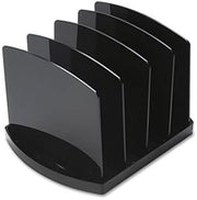 Officemate Standard Sorter, 4-Compartments, Plastic, 9.5w x 7.5d x 6.75h, Black