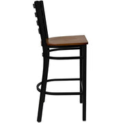 Flash Furniture Cherry Wood Seat/Black Metal Frame / Set of 2 / Traditional( 2 Pack) Barstools