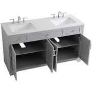 Elegant Decor 60" - Double / Grey / Traditional Bathroom Vanities